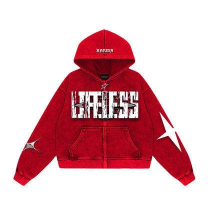 KARMA ZIP-UP HOODIE RED (NOT RETURNING)