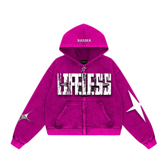 KARMA ZIP-UP HOODIE PINK (NOT RETURNING)